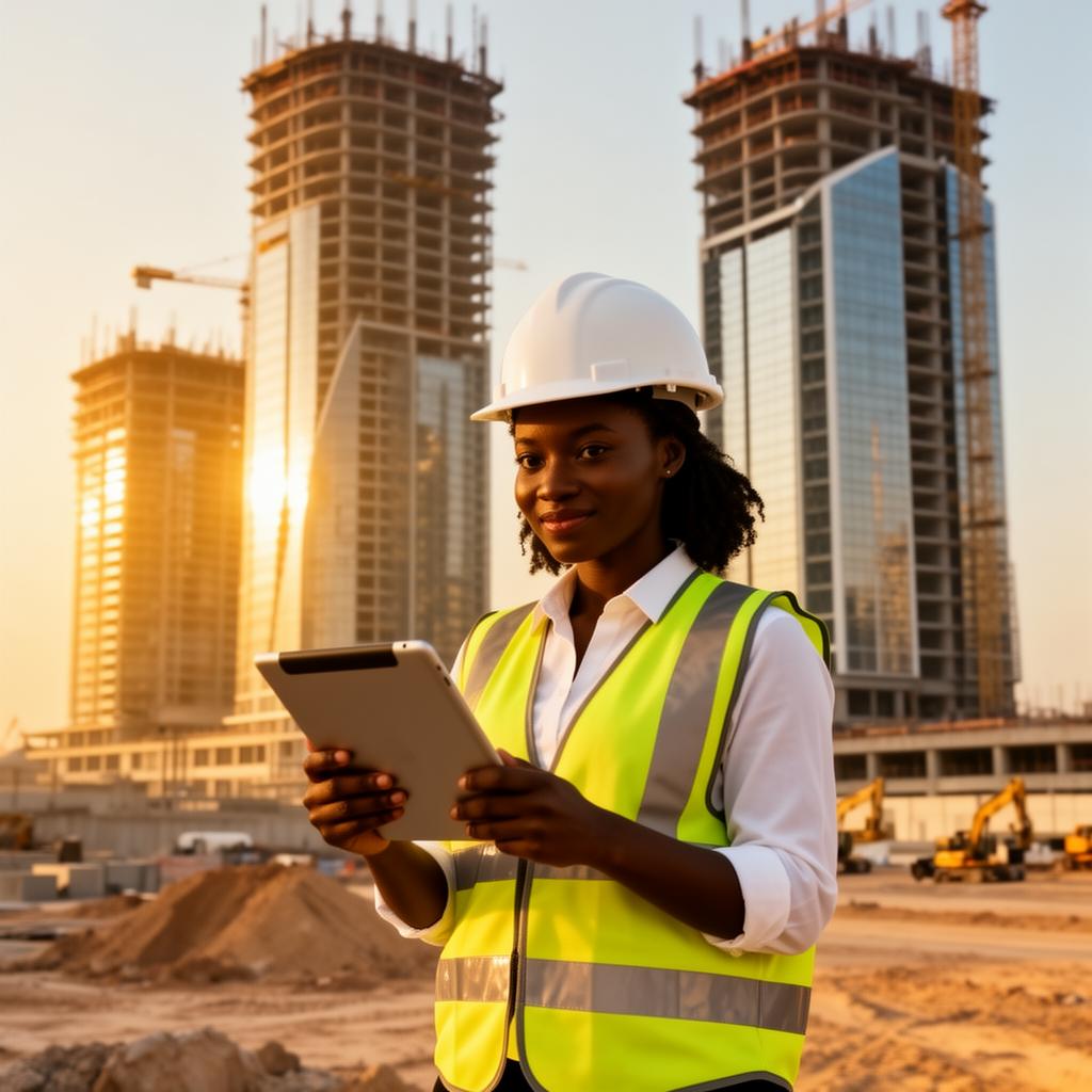 Engineer on a Lusail construction site